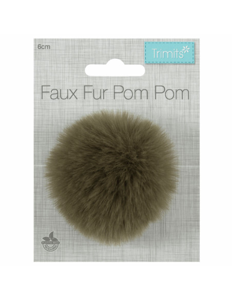 Pompom imitação de pele 6 cm - Caqui