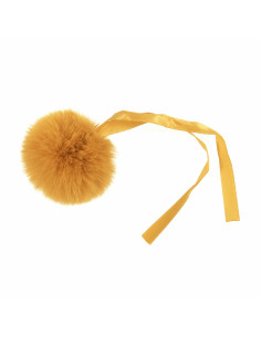 Pompom imitação de pele 6 cm - Mostarda