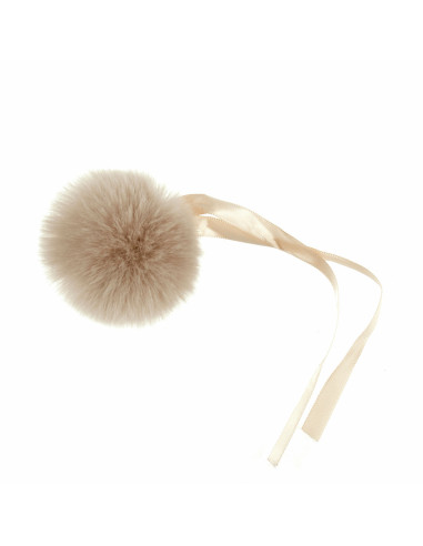 Pompom imitação de pele 6 cm - Natural