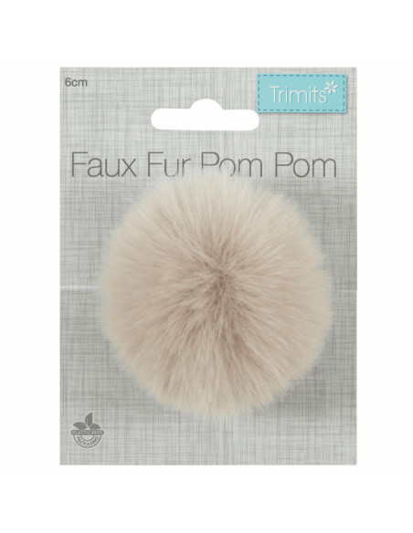 Pompom imitação de pele 6 cm - Natural
