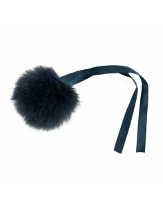 Pompom imitação de pele 6 cm - Azul marinho