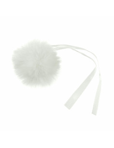 Pompom imitação de pele 6 cm - Branco