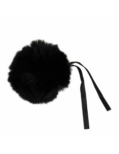 Pompom imitação de pele 11 cm - Preto
