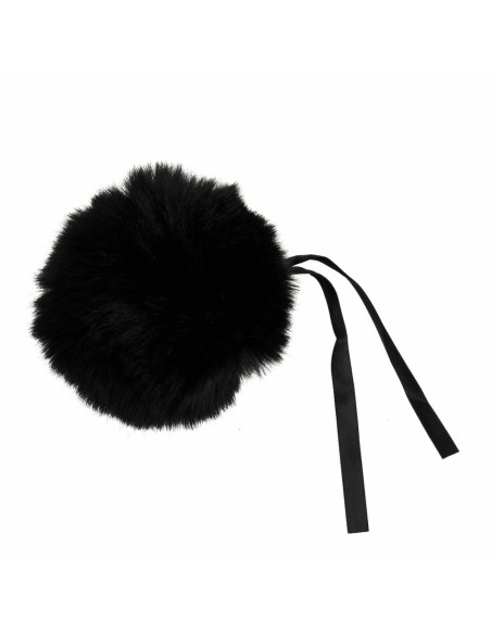 Pompom imitação de pele 11 cm - Preto