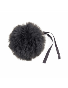 Pompom imitação de pele 11 cm - Cinza