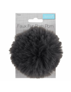 Pompom imitação de pele 11 cm - Cinza 2