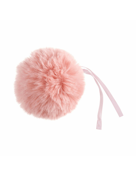 Pompom imitação de pele 11 cm - Rosa claro
