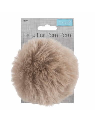 Pompom imitação de pele 11 cm - Natural