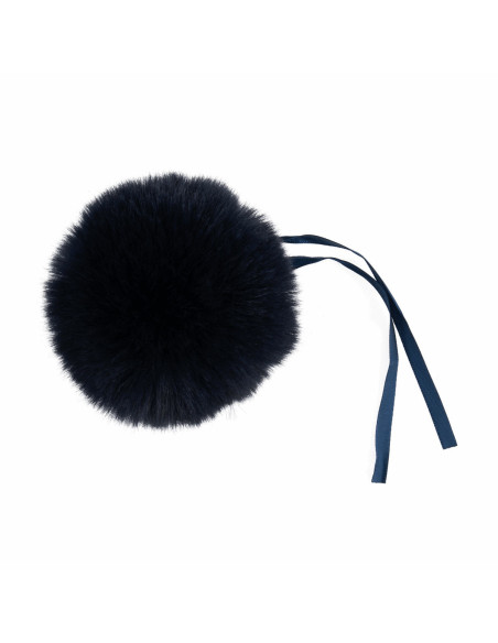 Pompom imitação de pele 11 cm - Azul marinho