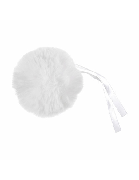Pompom imitação de pele 11 cm - Branco