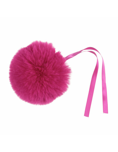 Pompom imitação de pele 11 cm - Cereja
