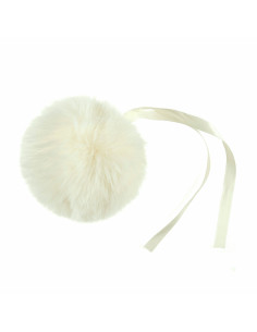 Pompom imitação de pele 11 cm - Creme
