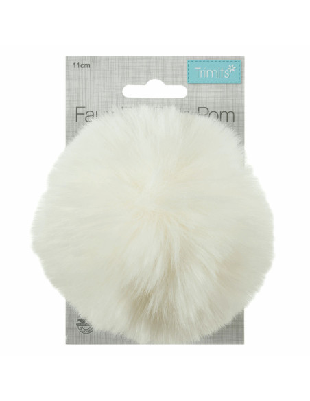 Pompom imitação de pele 11 cm - Creme