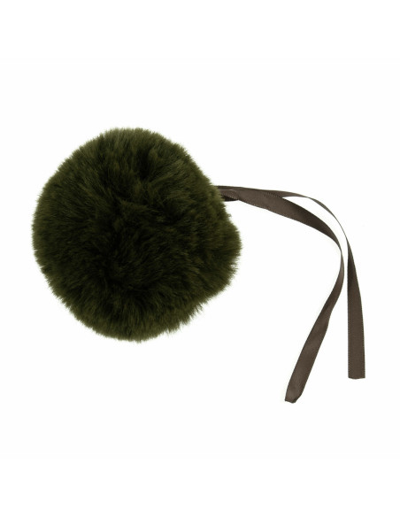 Pompom imitação de pele 11 cm - Caqui