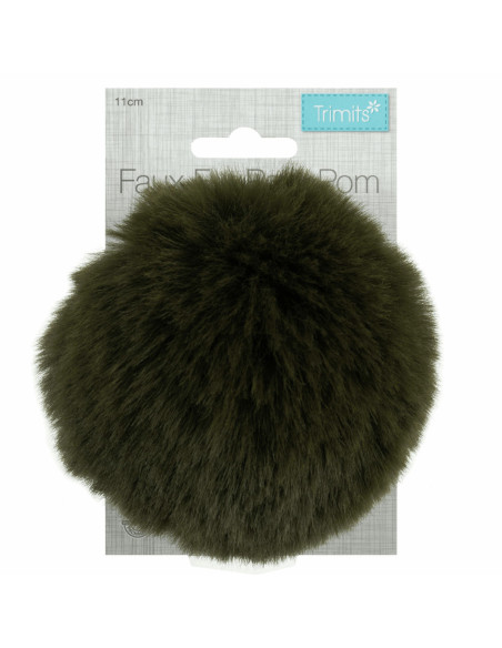 Pompom imitação de pele 11 cm - Caqui