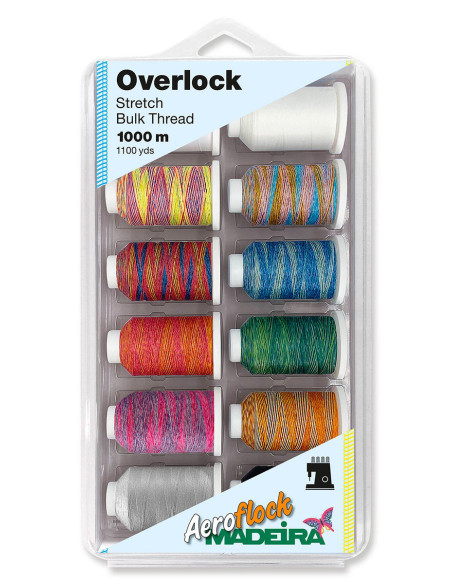 Caixa de 12 cones de fio mousse Aeroflock Madeira - Multicolorido