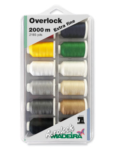 Caixa de 12 cones para overloque Aerolock n° 180 Madeira