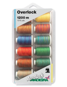 Caixa de 12 cones para overlock Aerolock n.º 125 Madeira - Multicolorido