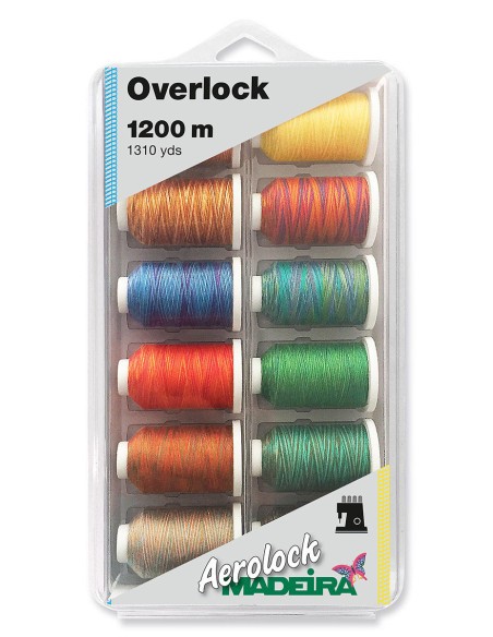 Caixa de 12 cones para overlock Aerolock n.º 125 Madeira - Multicolorido