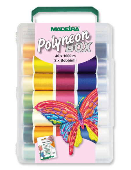 Mala de fios para bordar Deluxe Polyneon Madeira