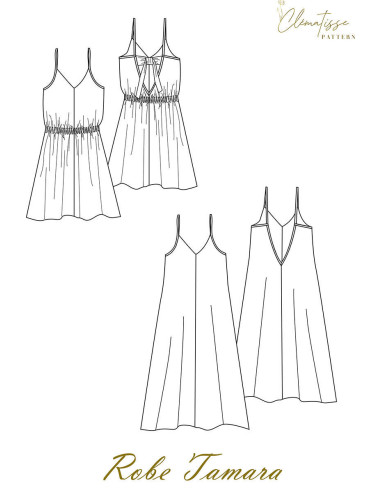 Molde de vestido Tamara - Clématisse Pattern