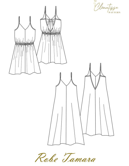 Molde de vestido Tamara - Clématisse Pattern