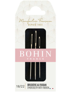Agulhas de bordado com fita Bohin - Sortido 18/22