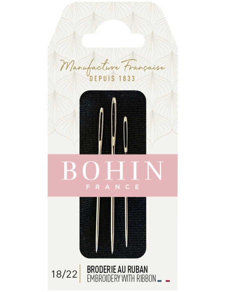Agulhas de bordado com fita Bohin - Sortido 18/22