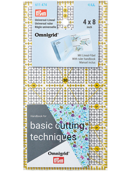 Régua patchwork Omnigrid 4 x 8 polegadas