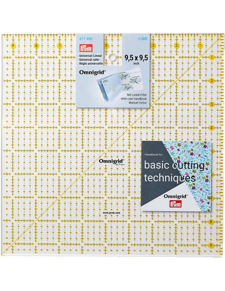 Régua patchwork Omnigrid 9,5 x 9,5 polegadas