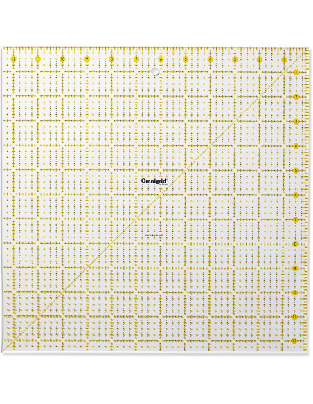 Régua patchwork Omnigrid 12,5 x 12,5 polegadas