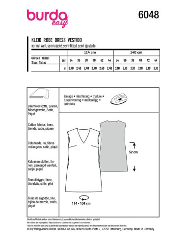 Molde de vestido - Burda 6048