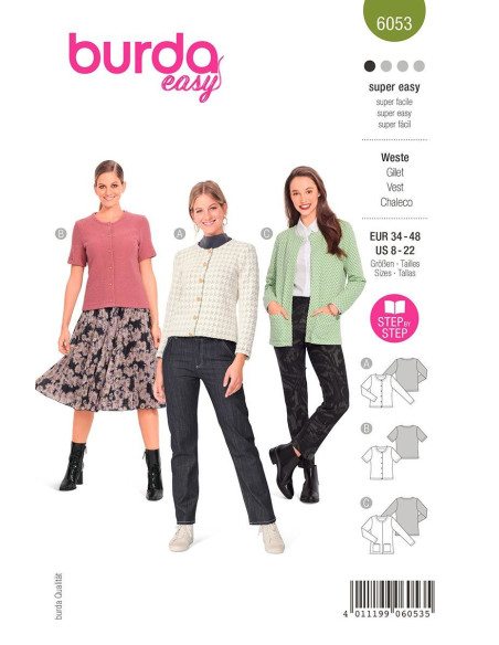 Molde de colete - Burda 6053