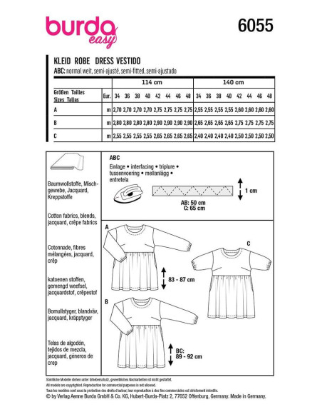 Molde de vestido - Burda 6055
