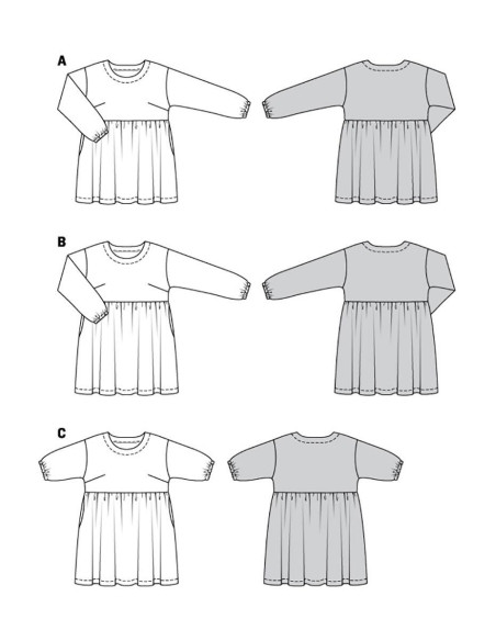 Molde de vestido - Burda 6055
