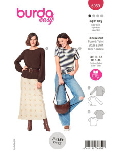 Molde de T-shirt e blusa - Burda 6059