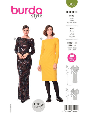 Molde de vestido - Burda 6068