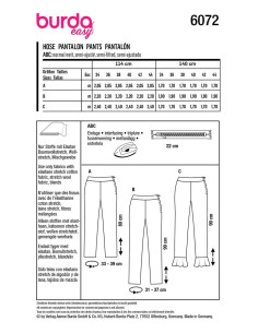 Molde de calça - Burda 6072 2