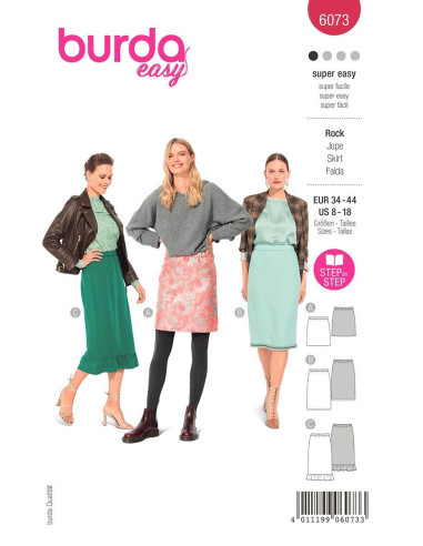 Molde de saia - Burda 6073