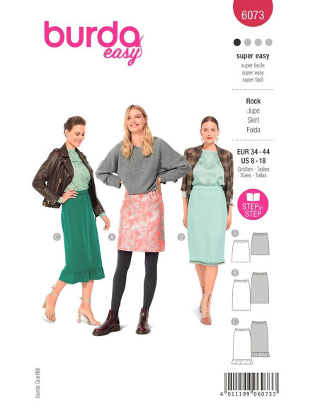 Molde de saia - Burda 6073