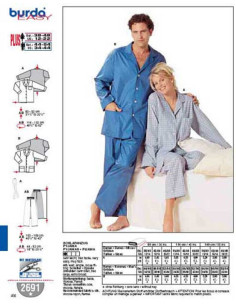 Padrão de pijama - Burda 2691