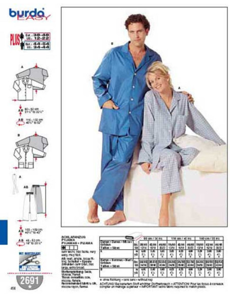 Padrão de pijama - Burda 2691