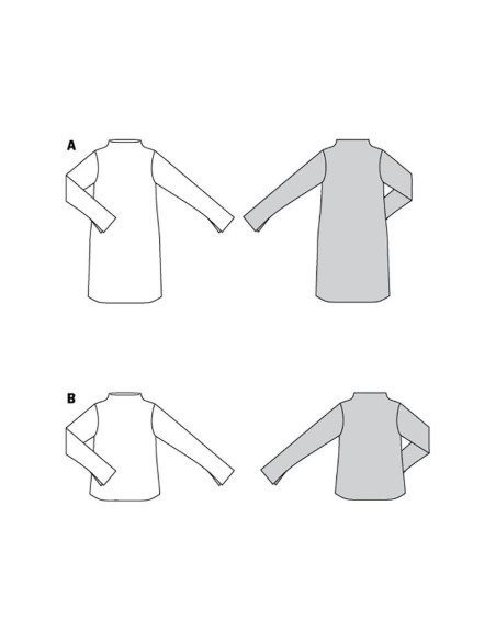 Molde de vestido e T-shirt - Burda 6080