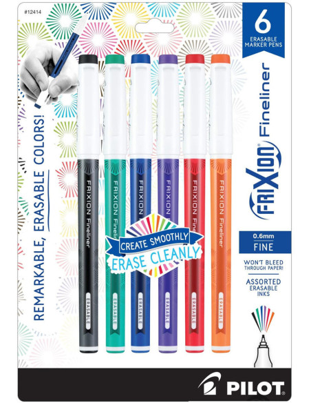 Conjunto de 6 canetas de feltro Pilot FriXion Fineliner