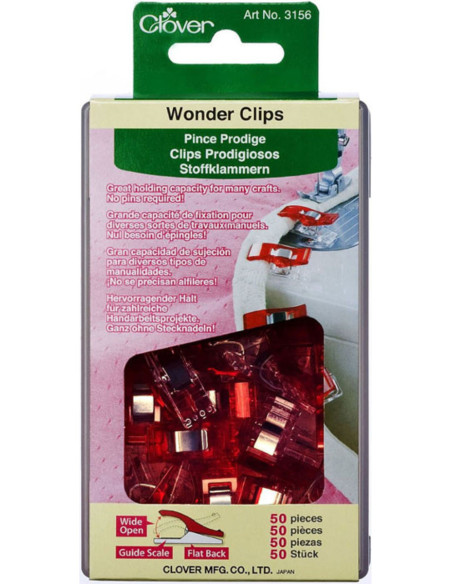 Caixa com 50 prendedores Prodige Clover - Vermelho