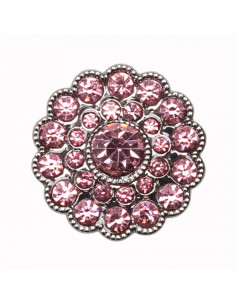 Conjunto de 4 botões Strass 17 mm - Rosa 2