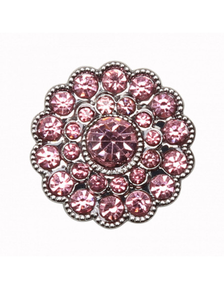 Conjunto de 4 botões Strass 17 mm - Rosa