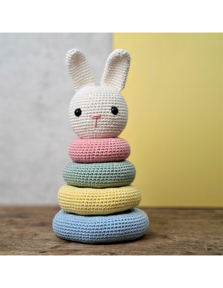 Kit de crochê - Brinquedo coelho empilhável