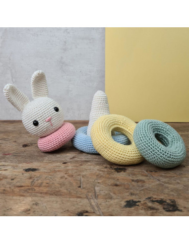 Kit de crochê - Brinquedo coelho empilhável