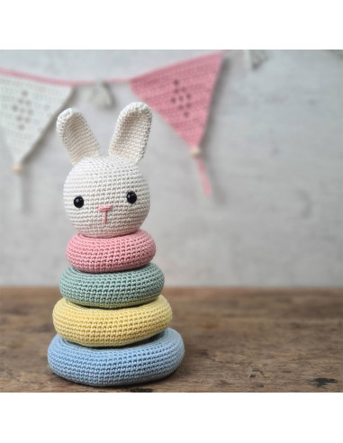 Kit de crochê - Brinquedo coelho empilhável
